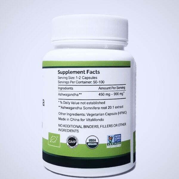 Organic Ashwagandha Root Extract 500mg Supplement 2