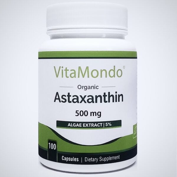 Organic Astaxanthin Capsules 5% 500mg 1 Supplement