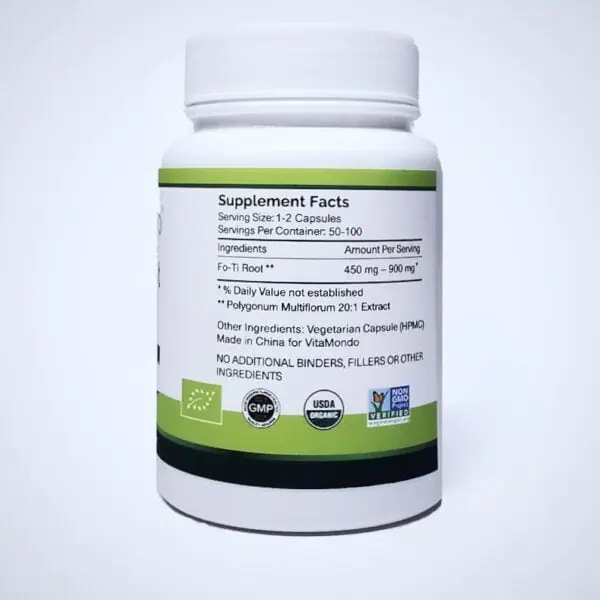 Organic Fo-Ti Root Capsules 500mg Ho Shou Wu 2