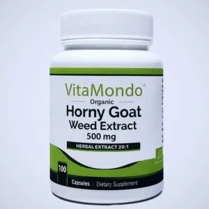 Organic Horny Goat Weed Supplement 500mg Capsules Epimedium Icariin 1