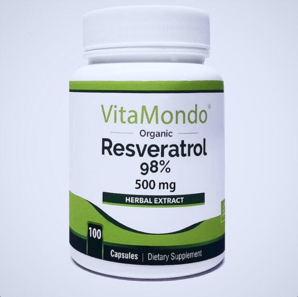 Organic Trans Resveratrol 500mg Supplement 98% Capsules