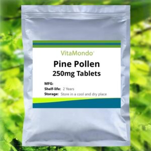 Premium Pine Pollen Supplement 250mg Tablets VitaMondo