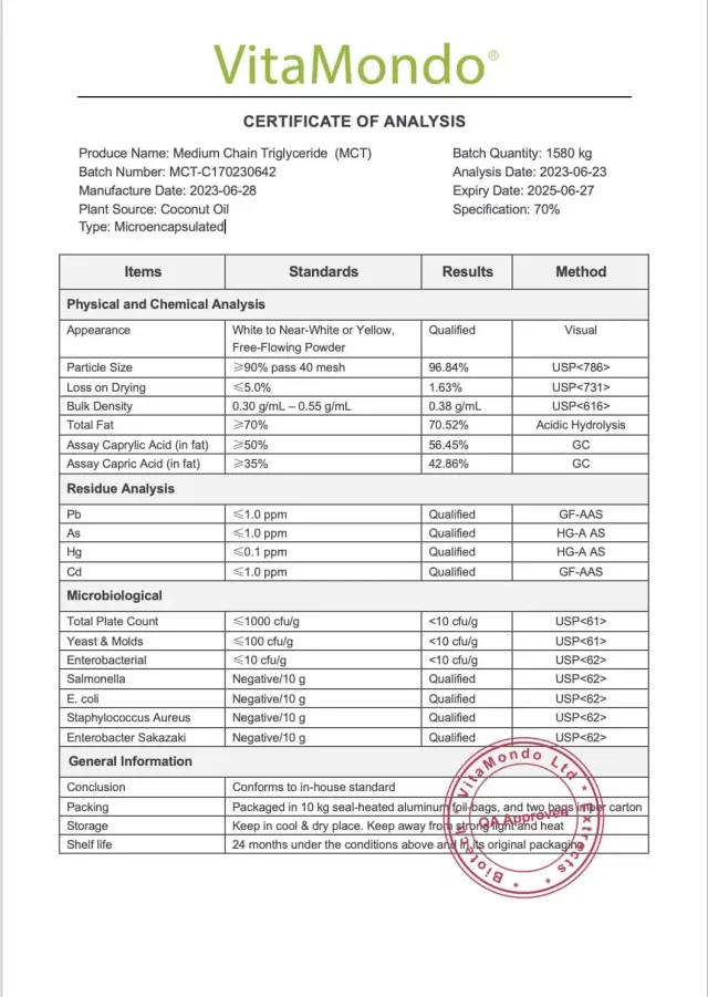 Medium-Chain Triglyceride (MCT) 70%: 100g-1kg – Keto, Microencapsulated