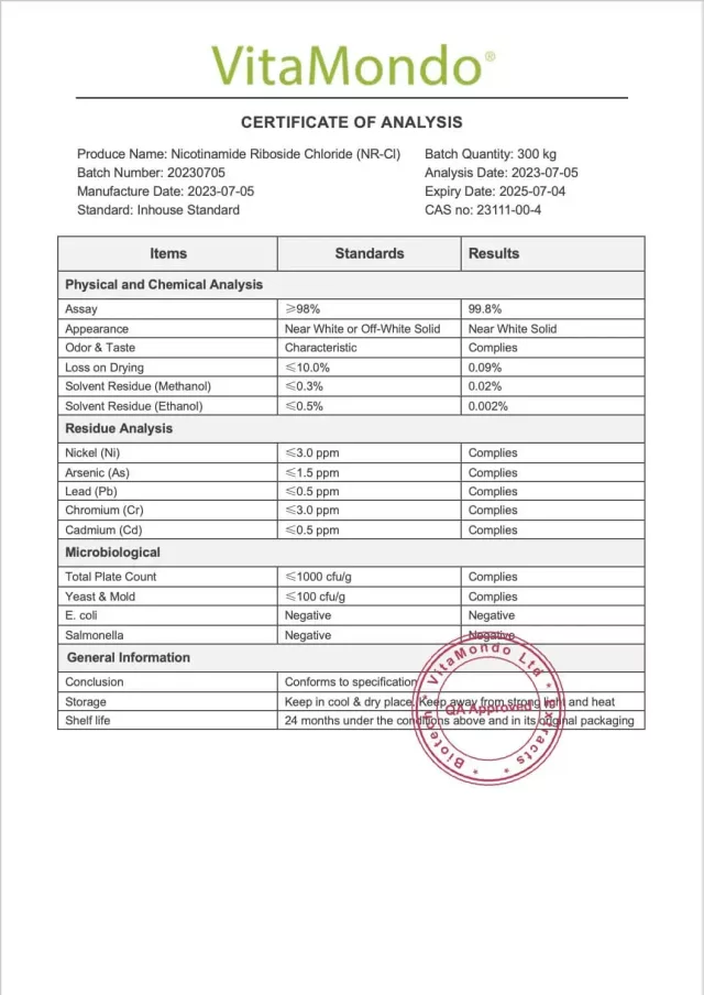 Premium Nicotinamide Riboside Powder (NR-Cl) 99%: 100g-1kg – Aging