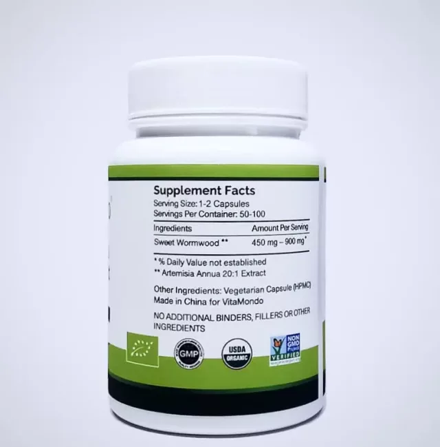 Organic Artemisia Annua Supplement: 500 mg * 100 Capsules – Infections