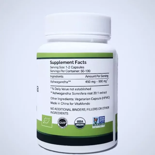 Ashwagandha Root Supplement: 500 mg * 100 Capsules – Calm