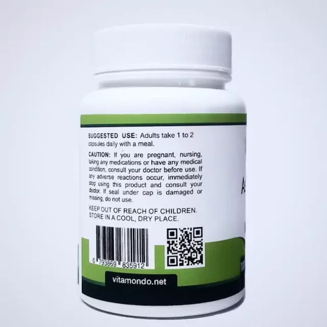 Ashwagandha Root Supplement: 500 mg * 100 Capsules – Calm