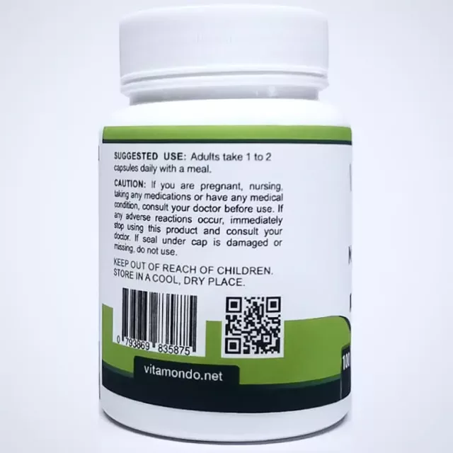 Organic Bacopa Monnieri Supplement: 500 mg * 100 Capsules