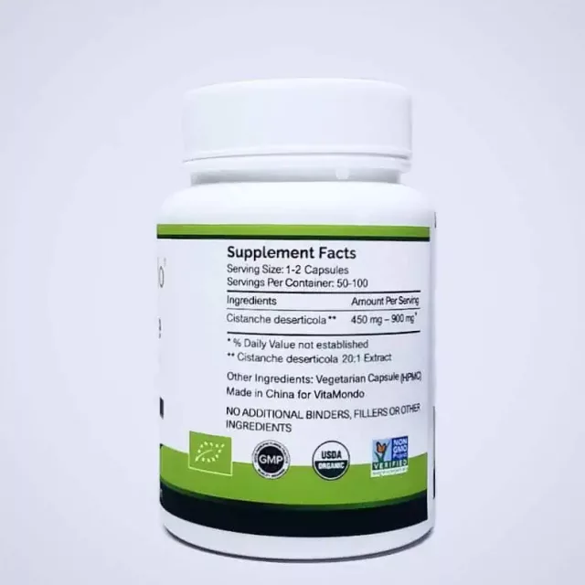 Organic Cistanche Deserticola Supplement: 500 mg * 100 Caps