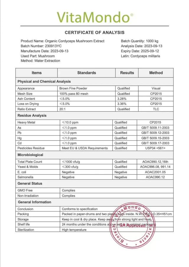 Organic Cordyceps Extract: 100g-1kg – Vitality & Athletic Performance