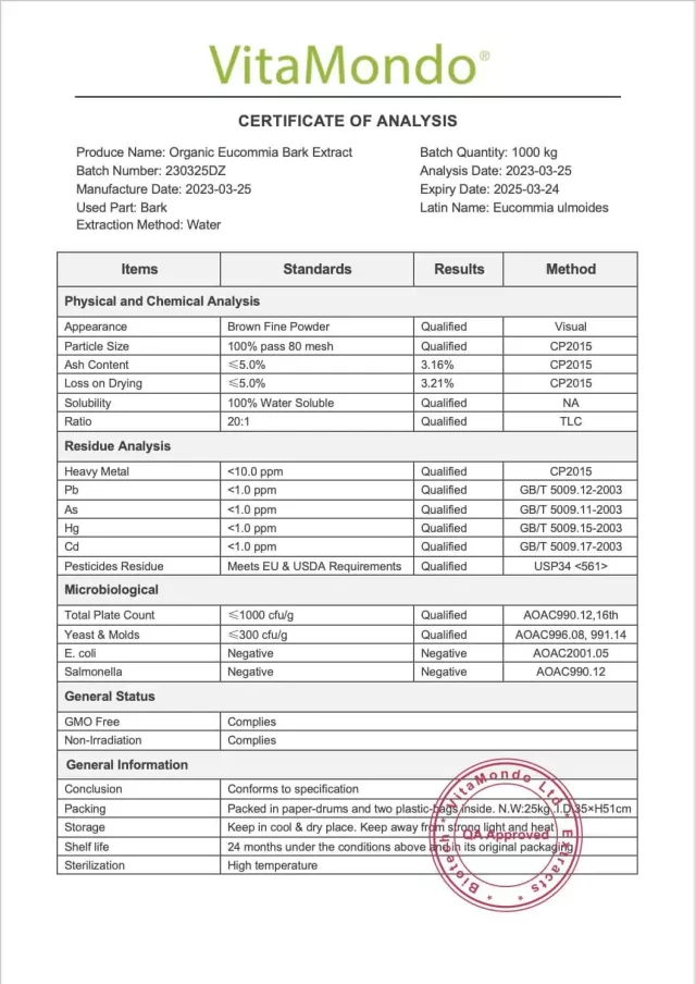 Organic Eucommia Extract Powder: 100g-1kg – Bark