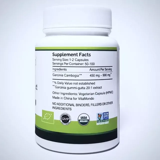 Organic Garcinia Cambogia Capsules: 500 mg * 100 Capsules – HCA