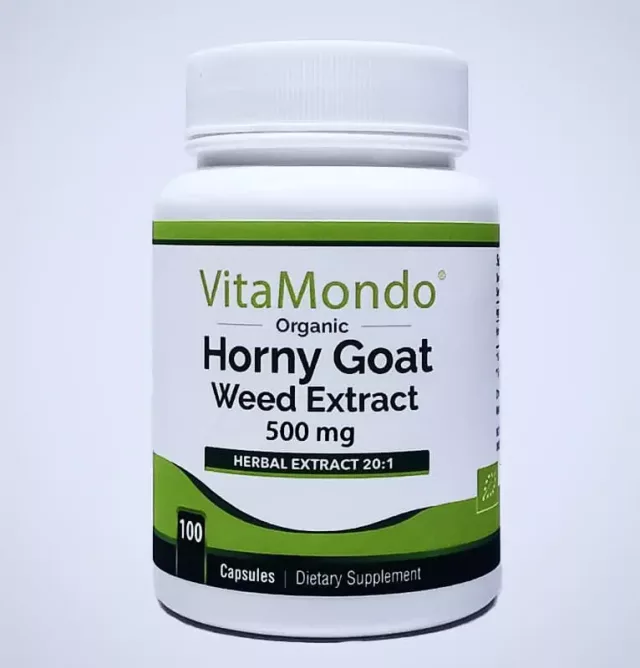 Organic Horny Goat Weed: 500 mg * 100 Capsules – Epimedium