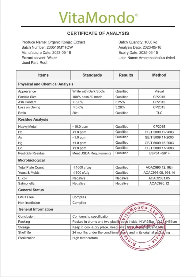 Organic Glucomannan Powder: 100g-1kg – Konjac Root Extract