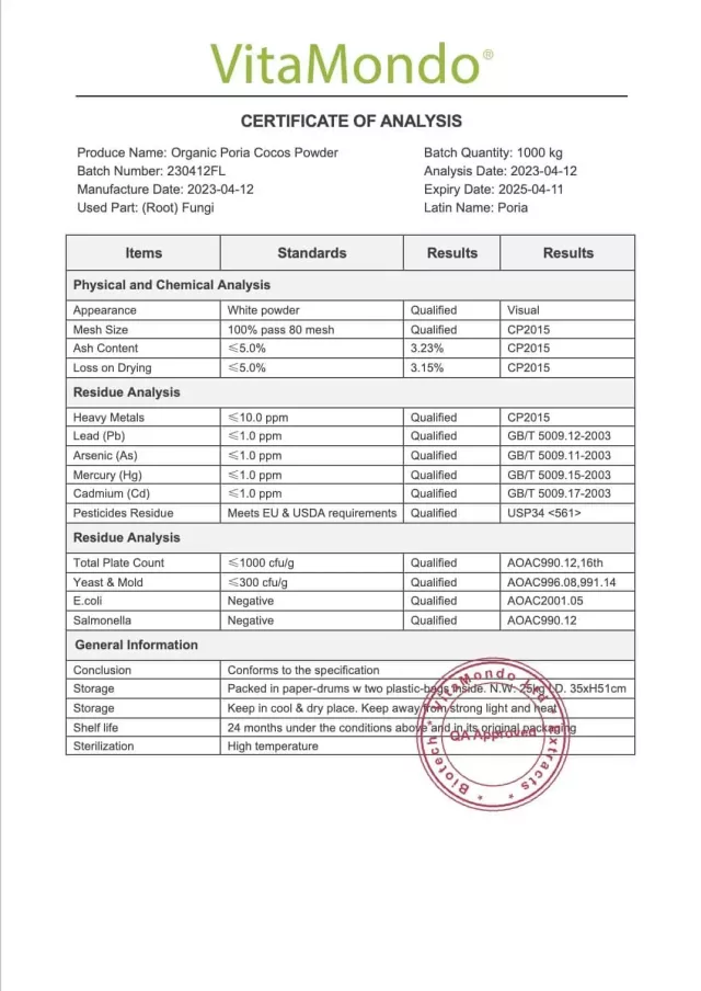 Organic Poria Cocos Mushroom Powder: 100g-1kg – Dried Wolfiporia