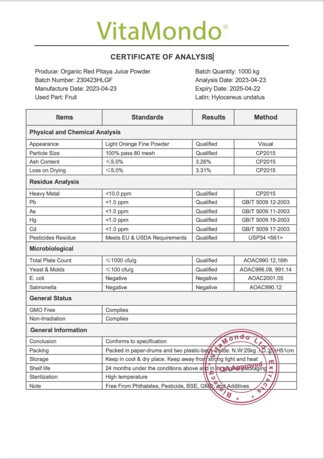 Organic Red Pitaya Juice Powder: 100g-1kg – Pink Dragon Fruit