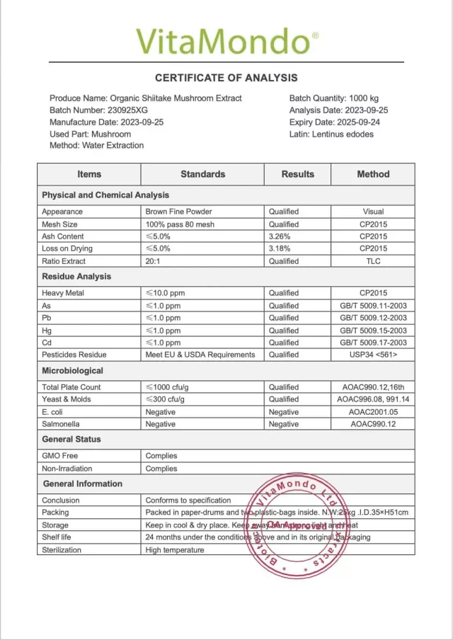 Organic Shiitake Mushroom Extract Powder: 100g-1kg – AHCC