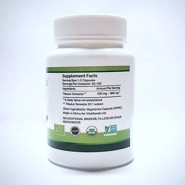 Organic Tribulus Terrestris Supplement: 400 mg * 100 Caps