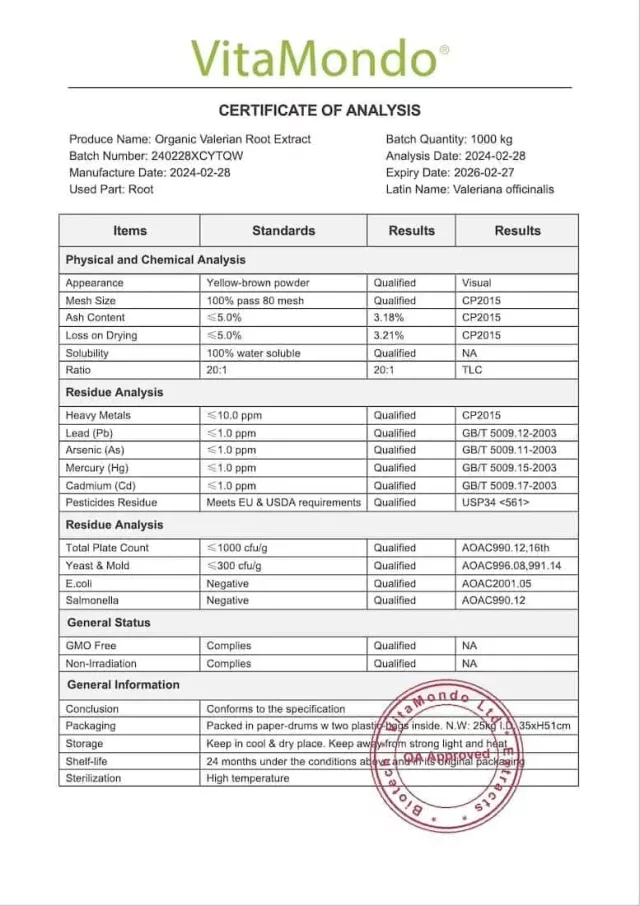 Organic Valerian Root Extract: 100g-1kg – Mind Sleep Aid, Calming