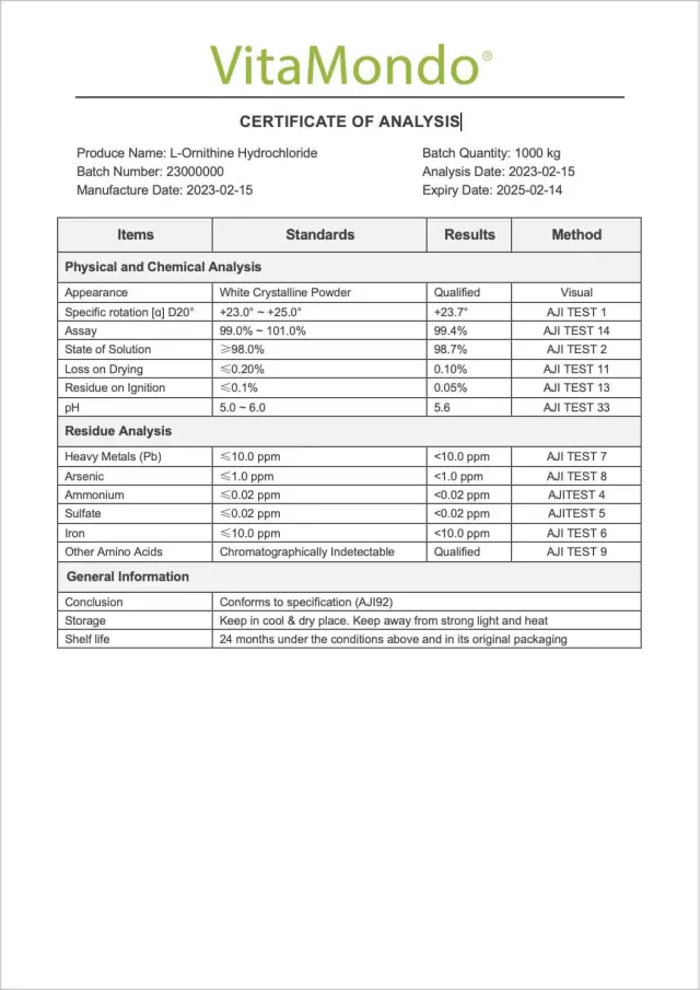 Premium L-Ornithine 100%: 100g-1kg – Muscles, Sleep