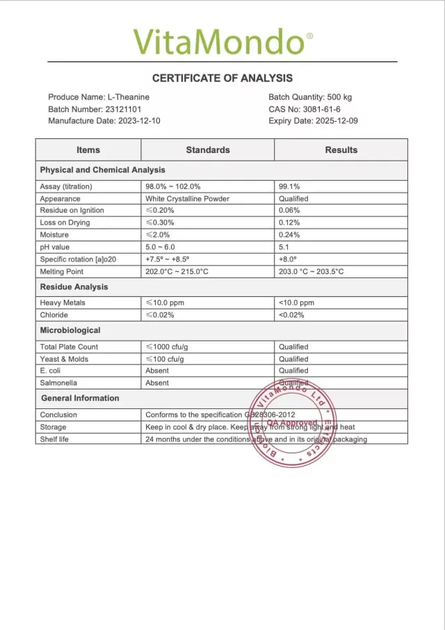 L-Theanine 99%: 100g-1kg – Focus, Calming (Non-EU Countries)