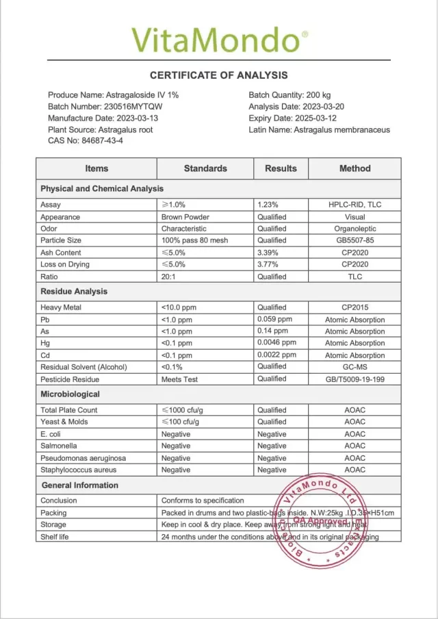 Premium Astragaloside IV Powder: 100g-1kg– Telomere Activator