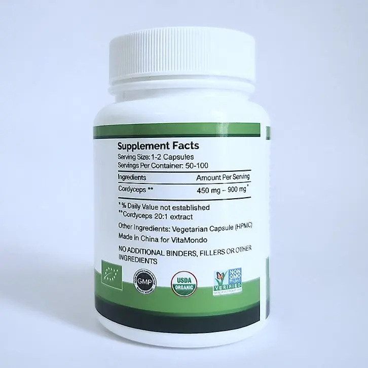 Organic Cordyceps Supplement Capsules Ingredients