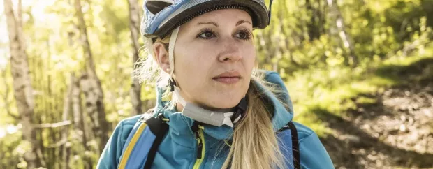 Sporty woman in forest